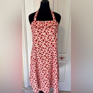 Pink Cherries Fit & Flare Halter Dress. Perfect for summer!
